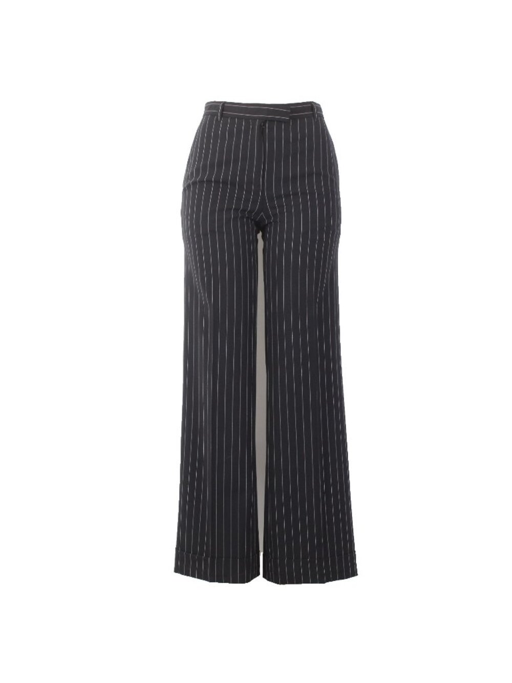 Moschino Pant Aeffe Spa Sz 6 x 32 Black White Pin Stripe Virgin Wool Pant